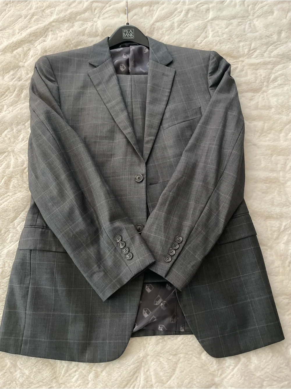 Black Brown 1826 Gray Windowpane Suit Jacket